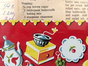 Vintage recipe box and recipe