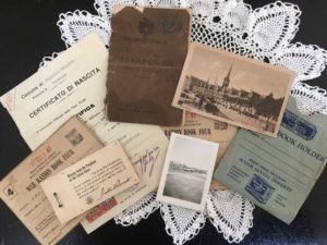 Vintage passport and WWII ration book
